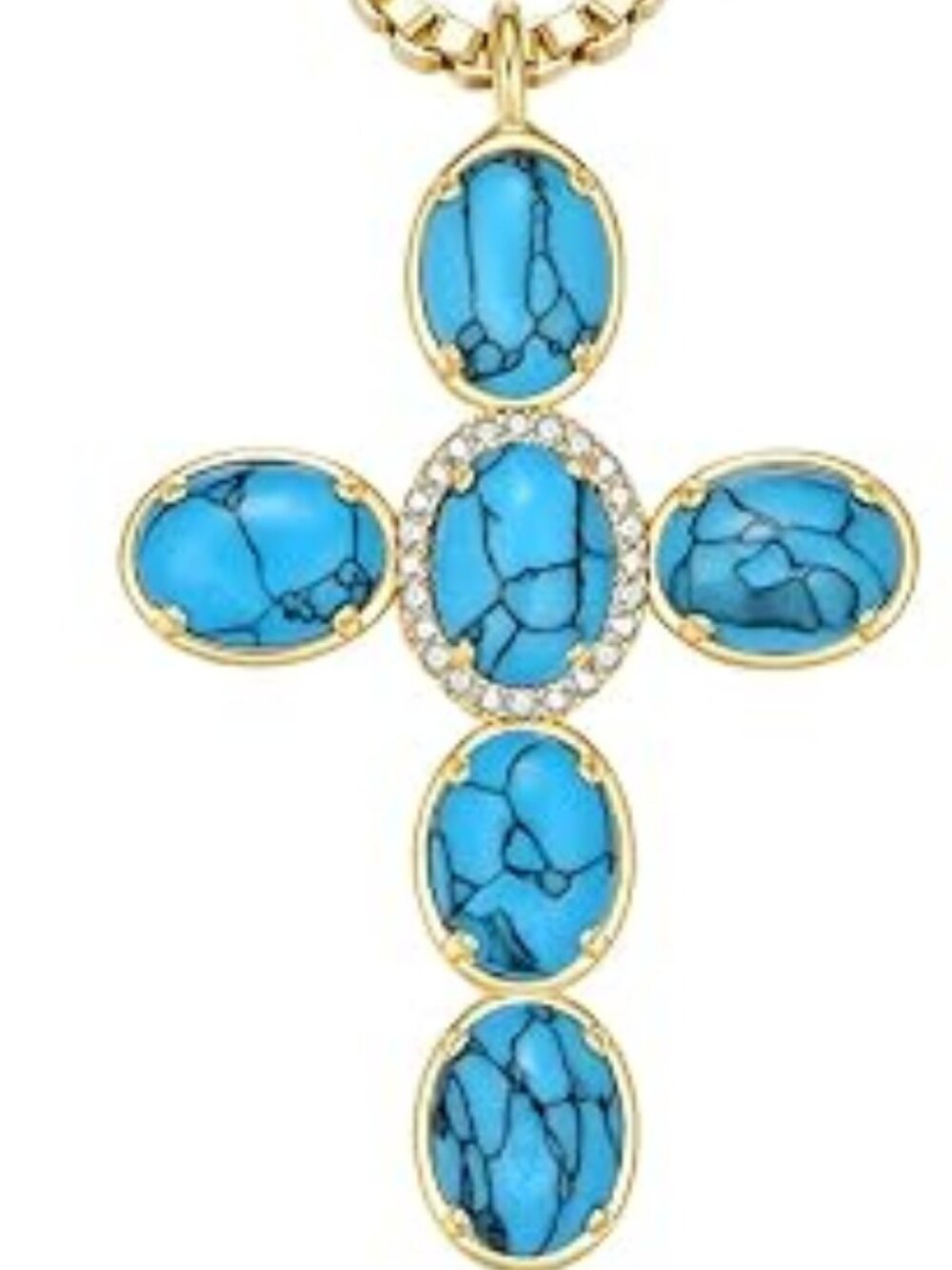 14K Gold Plated Gemstone Cross Necklace – Adjustable Faith Pendant - Picture 7 of 8
